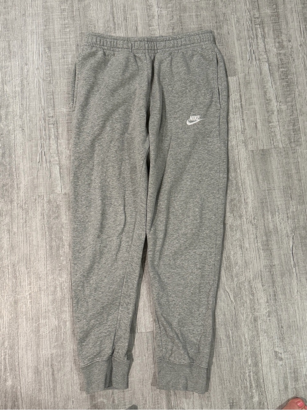 Nike Grey Men's Sweat Joggers with White Swoosh